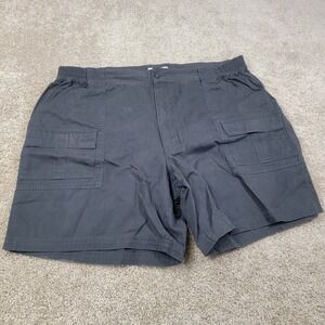 Covington Men's Cargo Shorts Black Elastic Waist Size 40 Cotton